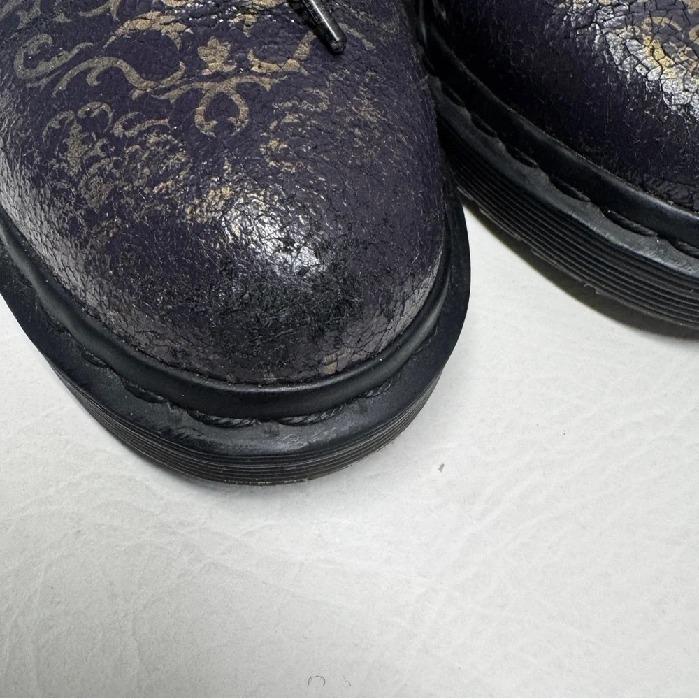 Dr. Martens RARE 1461 Baroque Crystal Suede Oxfords in Purple / Gold, Size 6